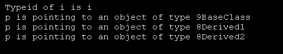 An example that uses typeid for base and derived classes