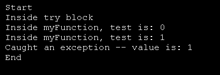 An exception can be thrown from outside the try block