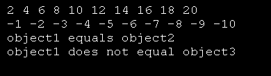 Array class for 10 int value with overloaded functions: +, -, ==