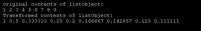 Create a reciprocal function object.