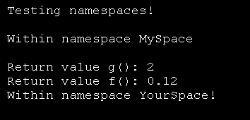 Defines and tests namespaces.