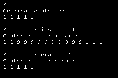 Demonstrate insert and erase.