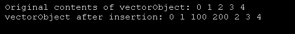 Demonstrate insert_iterator in a vector