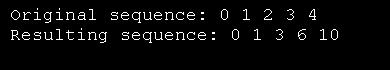 Demonstrate partial_sum() in vector