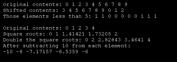 Demonstrate valarray: assign value, 