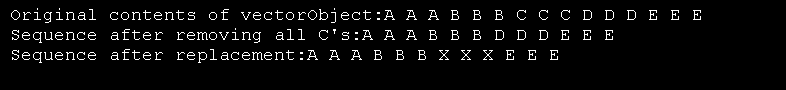 Demonstrating remove() and replace() in vector