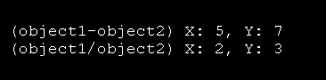 Overload the - and / relative to MyClass class using friend functions.