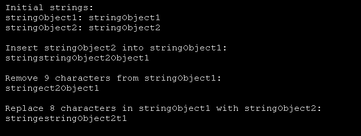 String insert(), erase(), and replace()