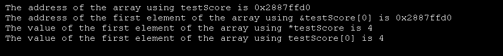 The Array Name as a Constant Pointer