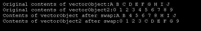Using swap_ranges() in Vector