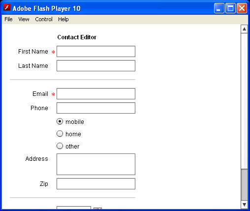 Contact Editor Form