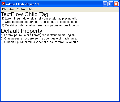 Create TextFlow Child Tags