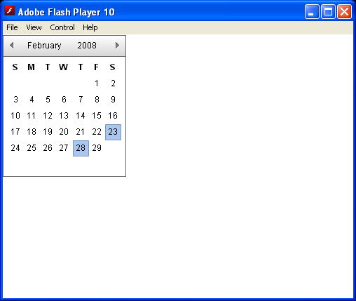 Programmatic DateChooser Selector