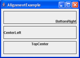 A simple demonstration of text alignment in JLabels