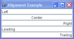 JTextField Alignment Sample