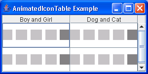 Animated Icon Table Example