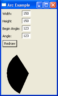 Demonstrates drawing an Arc