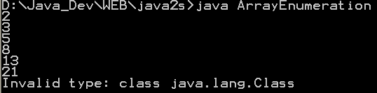 Enumeration interface which enumerates the items of an array