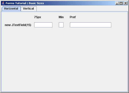 Demonstrates sizes: constant, minimum, preferred