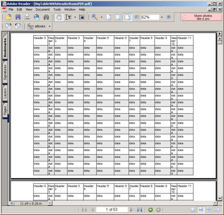 Big Table With Header Rows