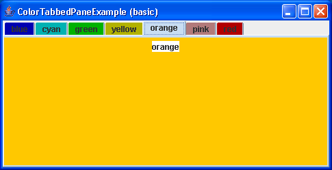 Color TabbedPane Example 2