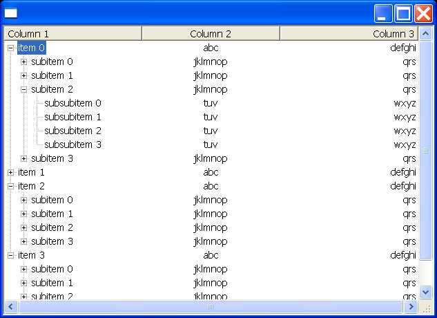 SWT Tree With Multi columns