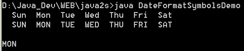 Java I18N: Format : Date Format Symbols Demo