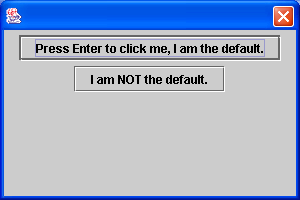 Default button for dialog: press Enter to activate