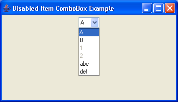 Disabled ComboBox Example