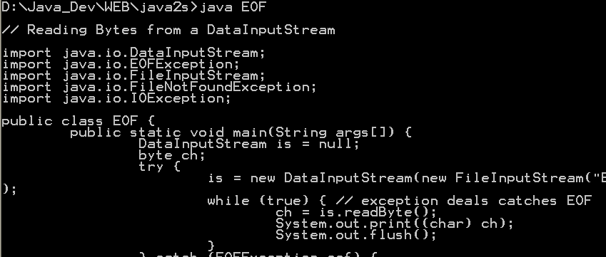 Reading Bytes from a DataInputStream