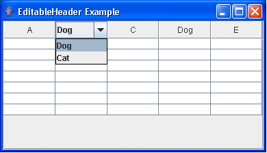 Editable Header Table Example 2