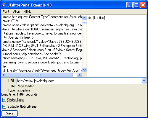 JEditorPane Example 18