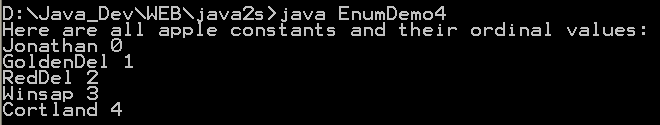 Java enum: Demonstrate ordinal(), compareTo(), and equals().