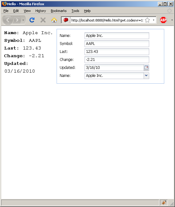 Basic data binding (Ext GWT)