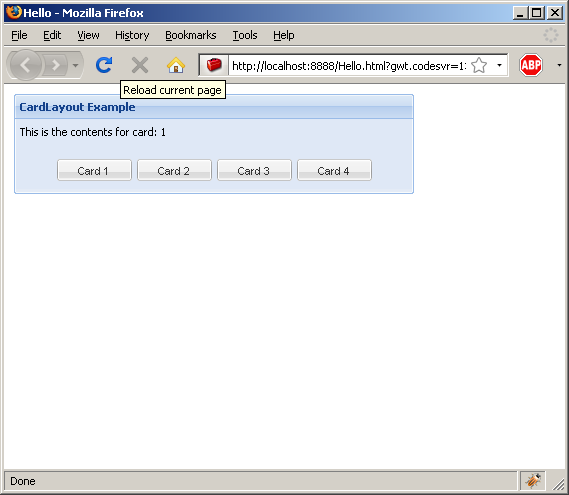 CardLayout Example (Ext GWT)