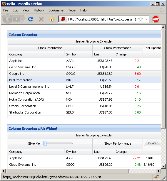 Click table column to sort table (Ext GWT)