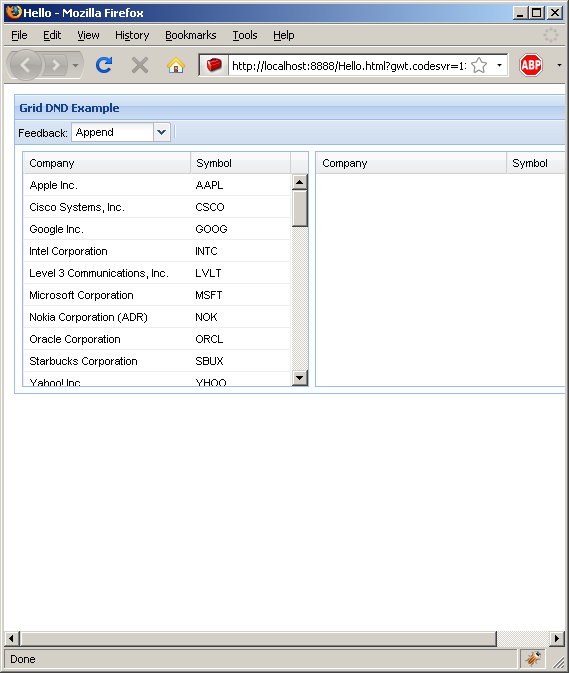 Drag and drop between grids (Ext GWT)