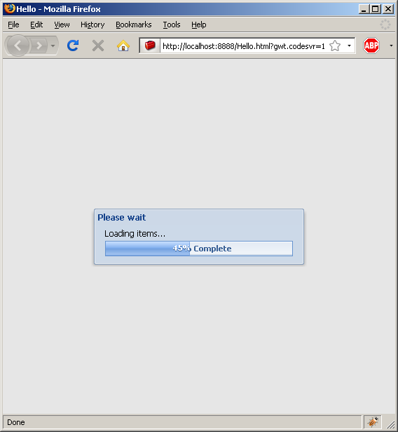 Progress Bar dialog box (Ext GWT)