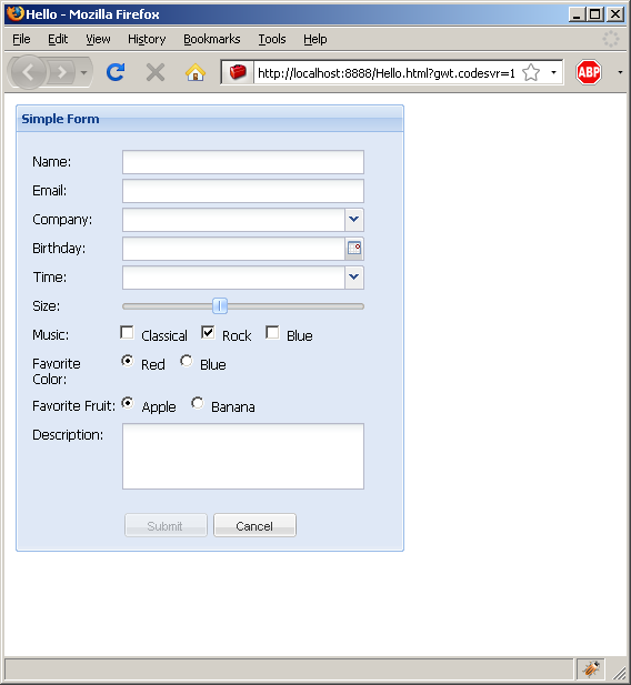 Extjs Radio Group Example 102