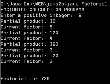 This class calculates the Factorial of a numbers passed into the program through command line arguments.