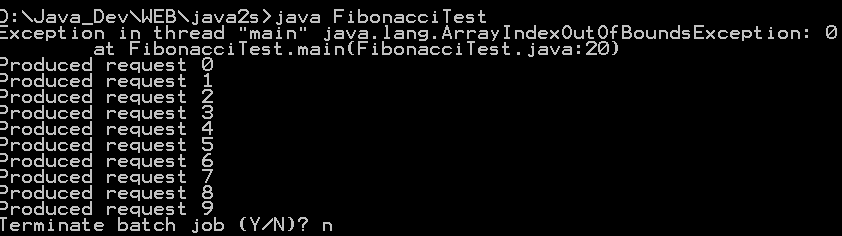 Fibonacci: producer and consumer