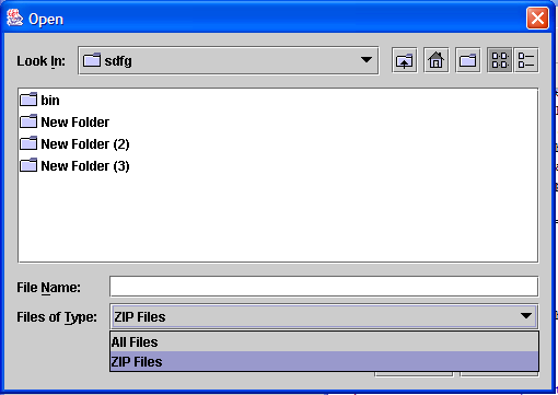 FileChooser file filter customized filechooser