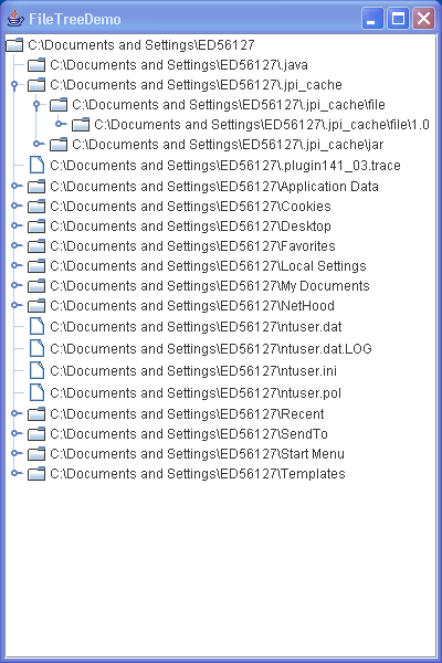 implements TreeModel to display File in a Tree