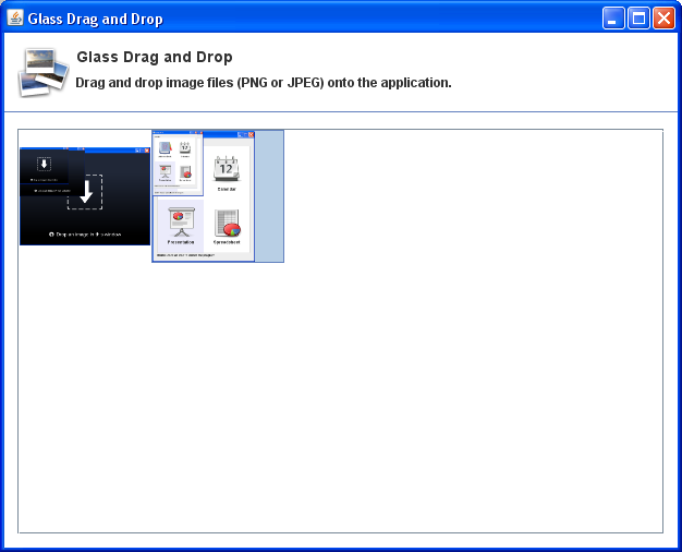 GlassPane Drag Drop