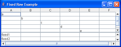 Fixed Table Row Example