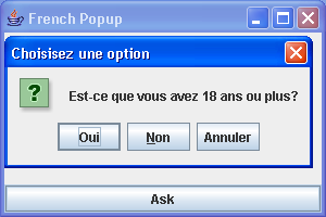 Popup in French