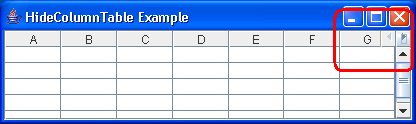 Hide Column Table Example