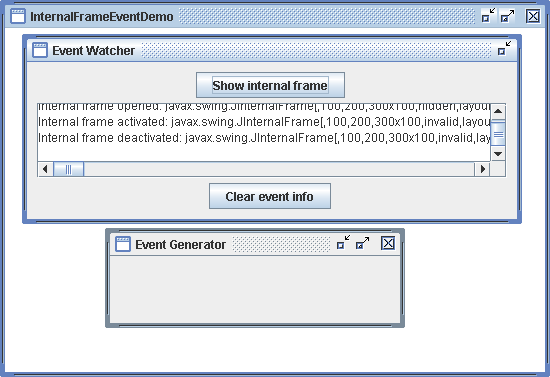 Implements InternalFrameListener