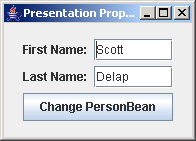 JGoodies Binding: Presentation Model Property Change Example