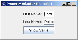 JGoodies Binding: Property Adapter Example 1